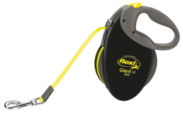 Flexi - Leine NEON GIANT, Gurt, schwarz/neon