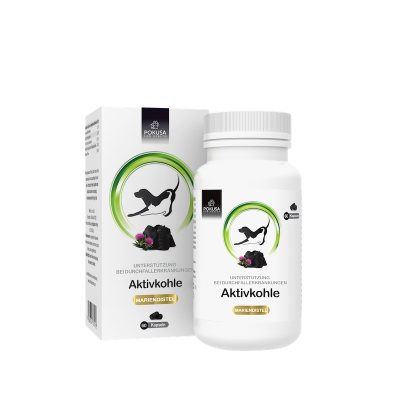 Pokusa - Aktivkohle mit Mariendistel für Hunde und Katzen 60 Tabletten, Aktivkohle für Hunde, Pokusa_for_health, Darmflora für Hunde