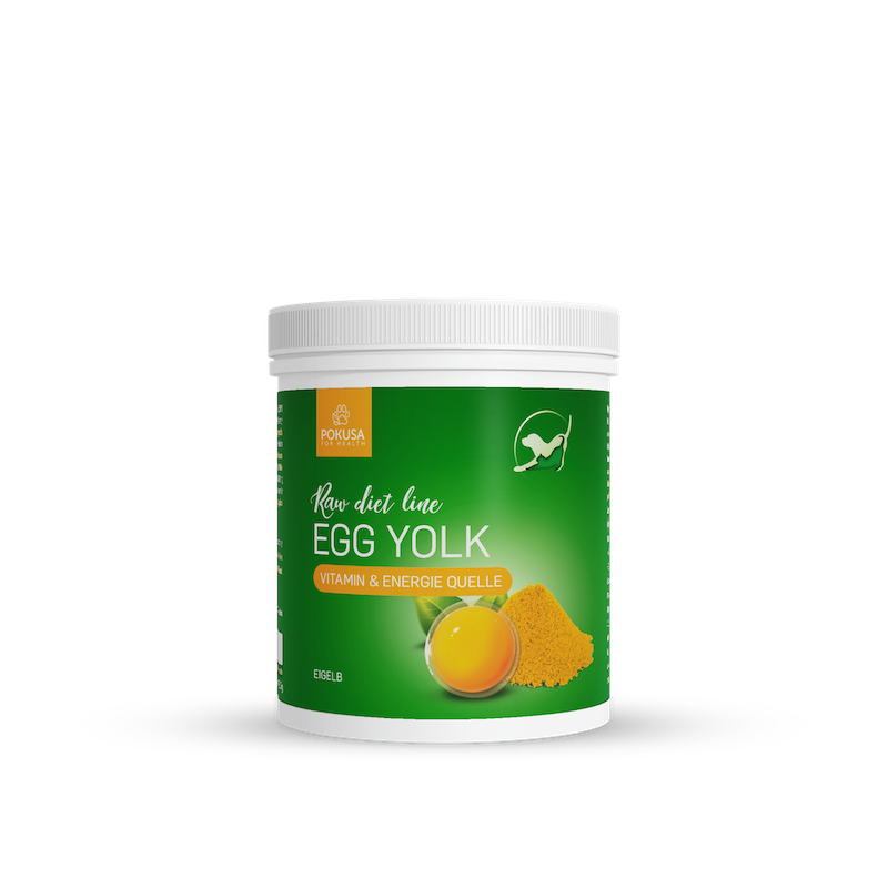 Pokusa - RawDietLine Eigelb, Eigelbpulver, Barf Zusatz, Barfbedarf, barfen, Ergänzungsfuttermittel für Hunde, Pokusa_for_health