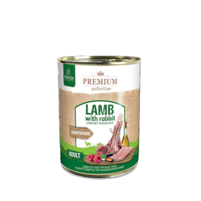 Pokusa - Premium Selection - Lamm mit Kaninchen 800g, Hundefutter mit Lamm, Lammfutter für Hunde, Nassfutter, Pokusa_for_health