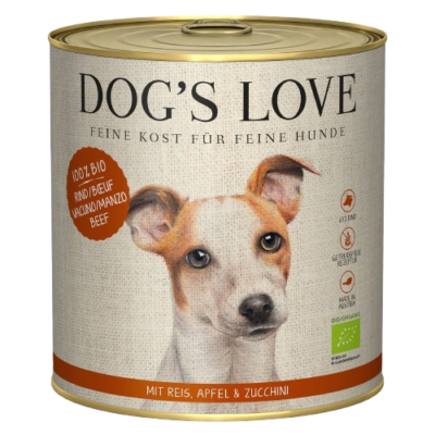 DOG'S LOVE - Bio Rind mit Bio-Naturreis 6x800g