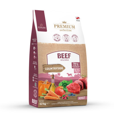 Pokusa - Premium Selection - Rind Adult - getreidefreies Trockenfutter für ausgewachsene Hunde.