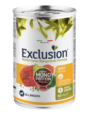 Exclusion Dog Adult All Breeds Beef 400g MEDITERRANEO Monoprotein WET