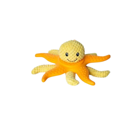 Hunde-Spielzeug 2 in 1 Oktopus & Seestern Orange