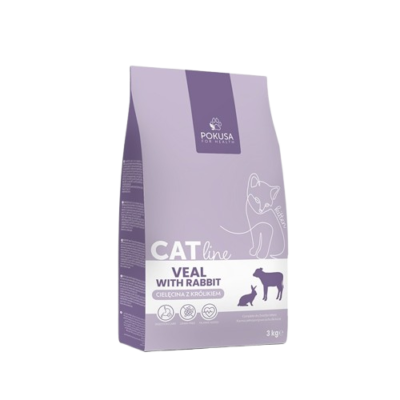 Pokusa - Trockenfutter für Kätzchen CatLine Kalb mit Kaninchen 3kg
