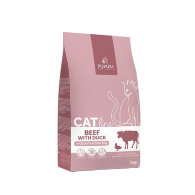 Pokusa - Trockenfutter für Katzen CatLine Rind mit Ente 3kg